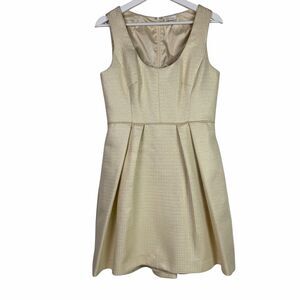 Shoshanna Jacquard Cocktail Dress size 8 Yellow Gold